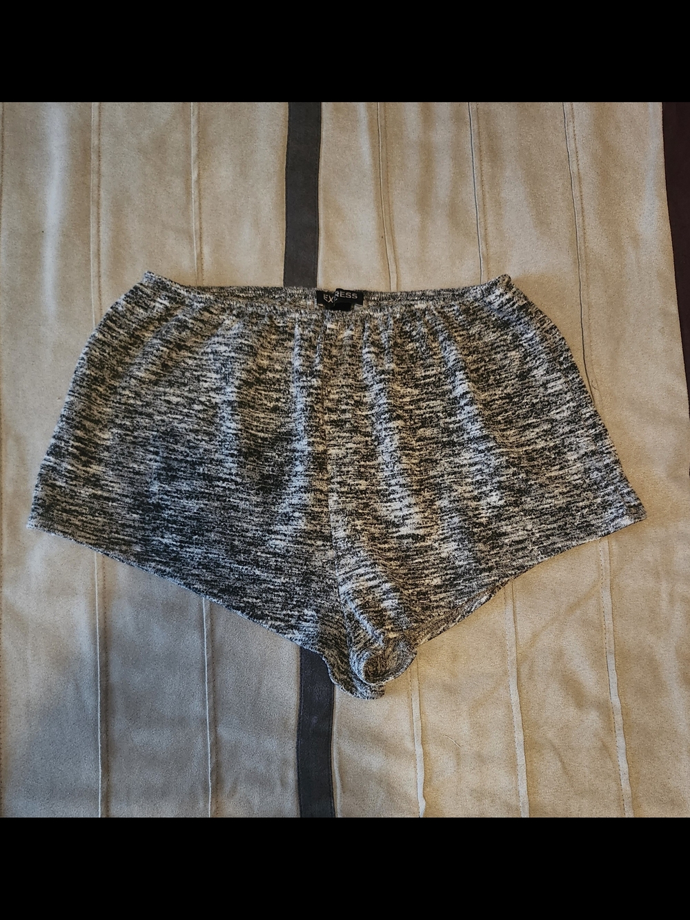 Express Women’s Black and White Marled Athletic Shorts